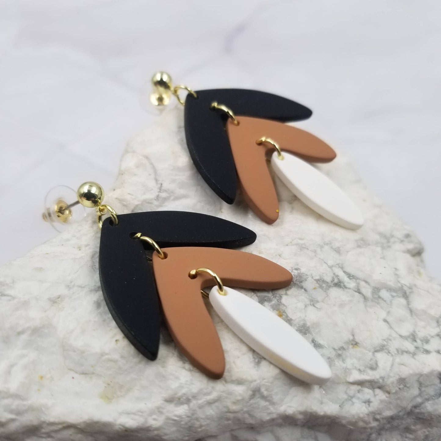 Handmade Leaf Polymer Clay Earrings