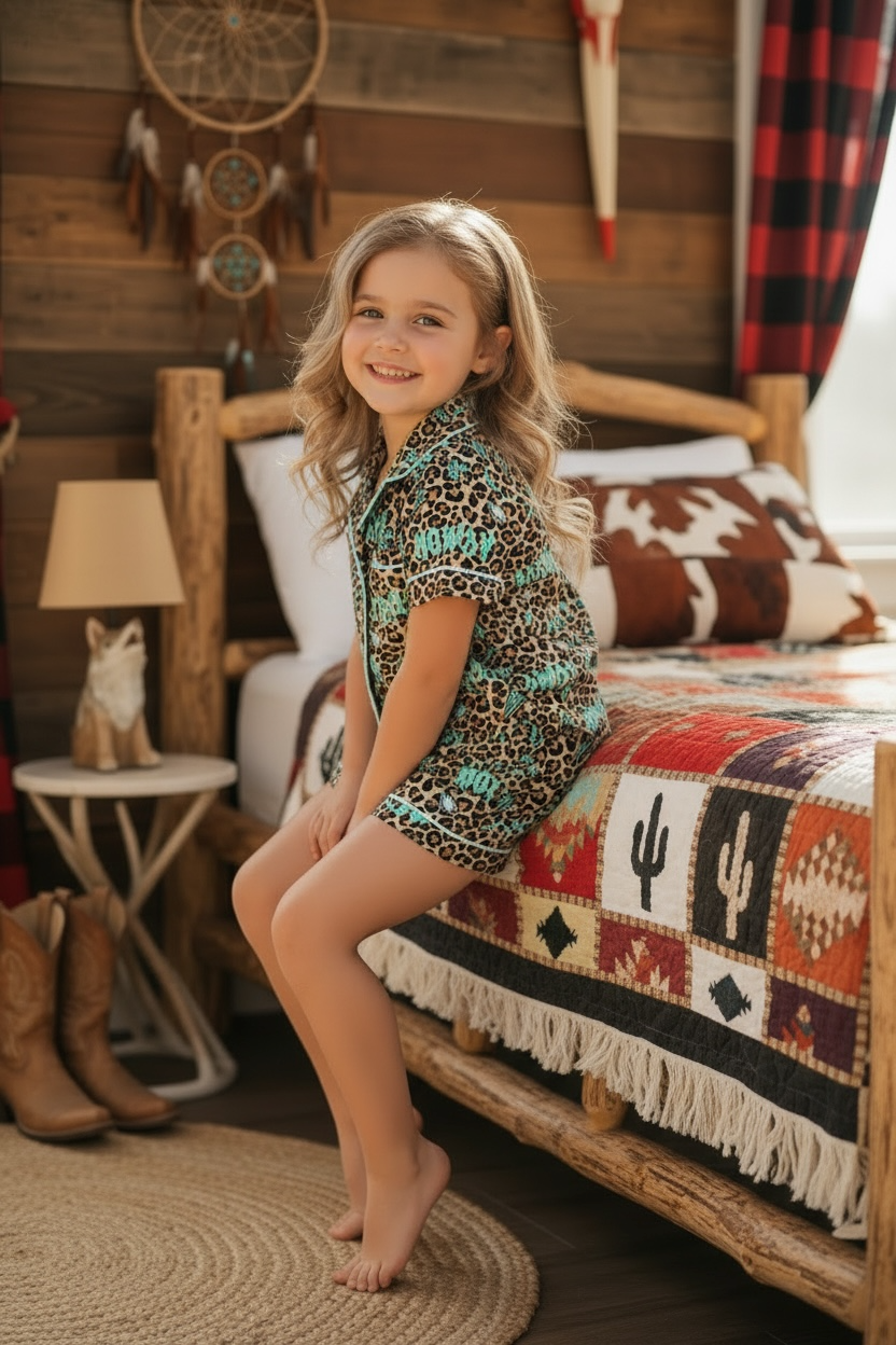 Howdy, cheetah printed girls pajamas.