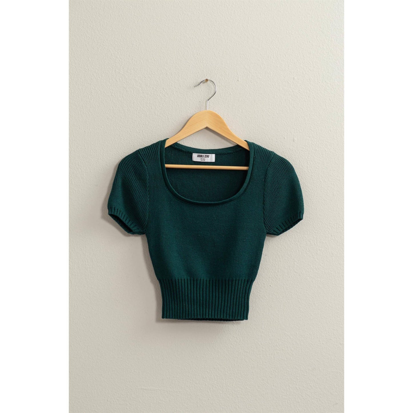 Scoop Neck Short Sleeve Knit Top