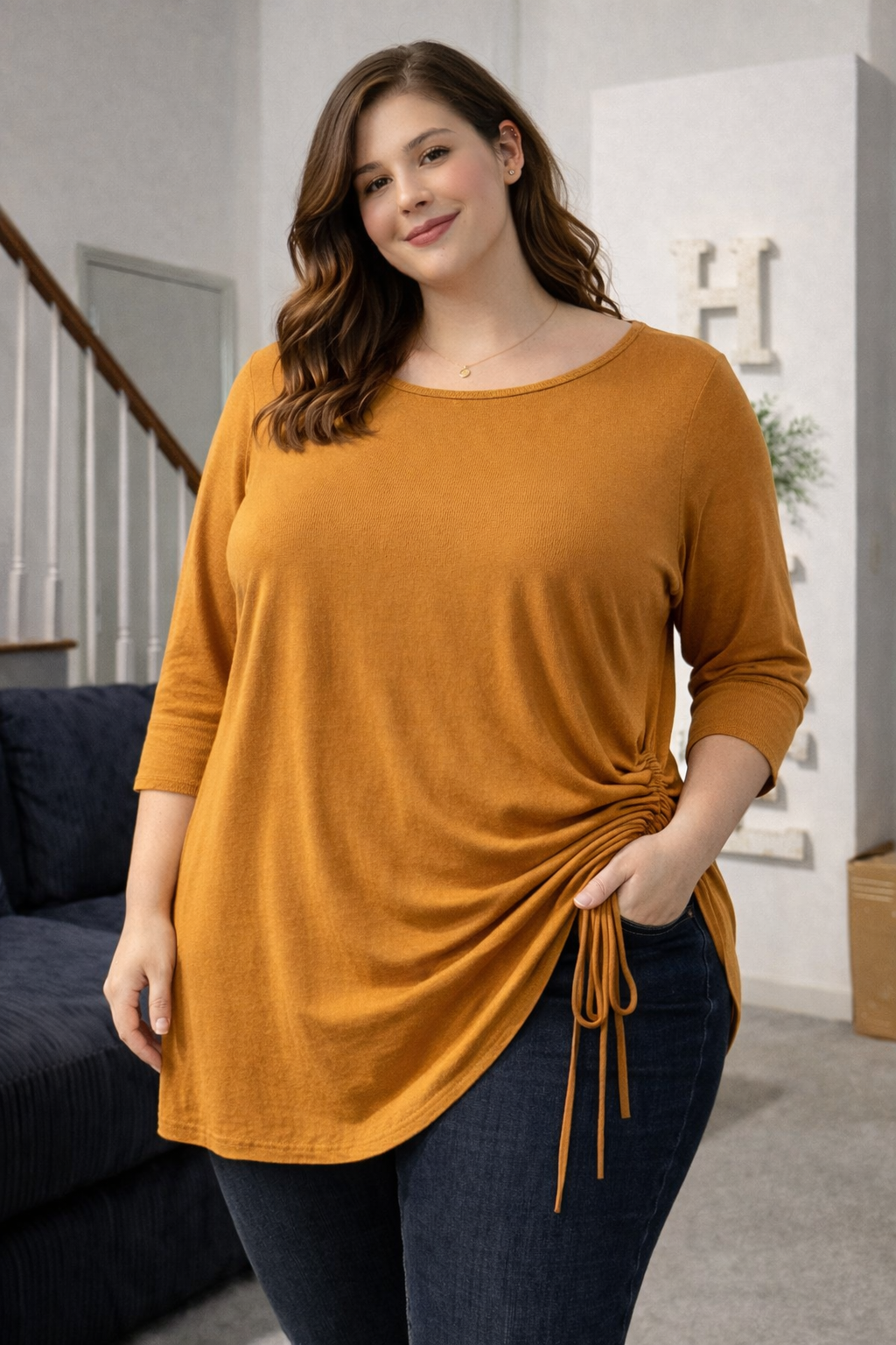Mustard 3/4 Sleeve