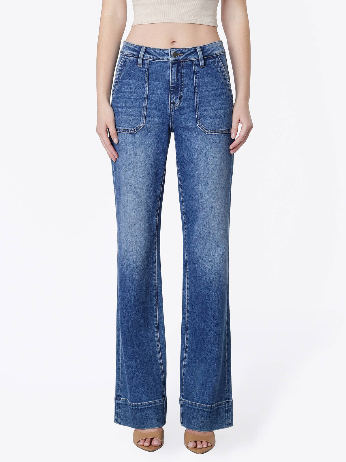 Truculent - High Rise Patch Pocket Vintage Flare Jeans