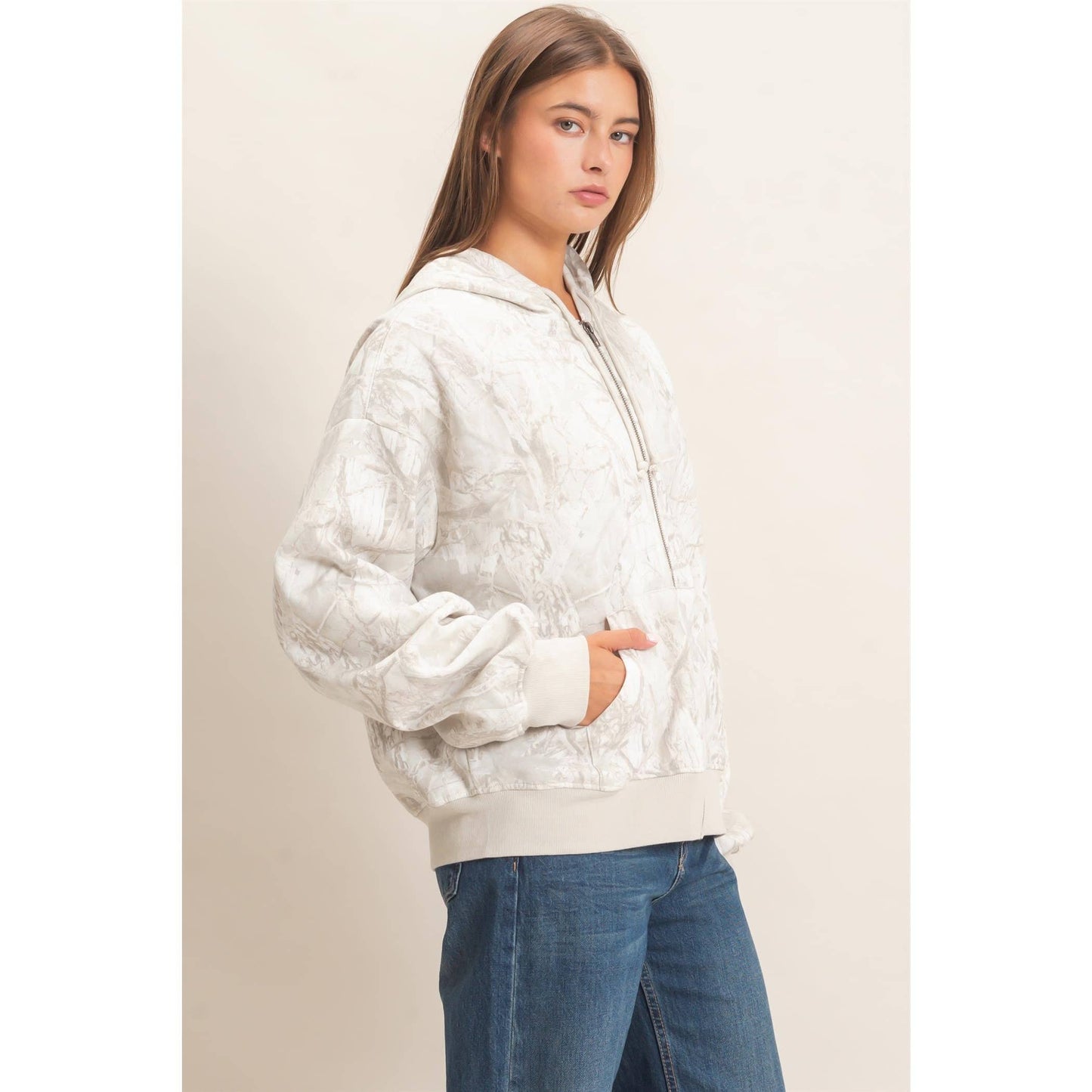 Tree Camouflage Zip-Up Hoodie