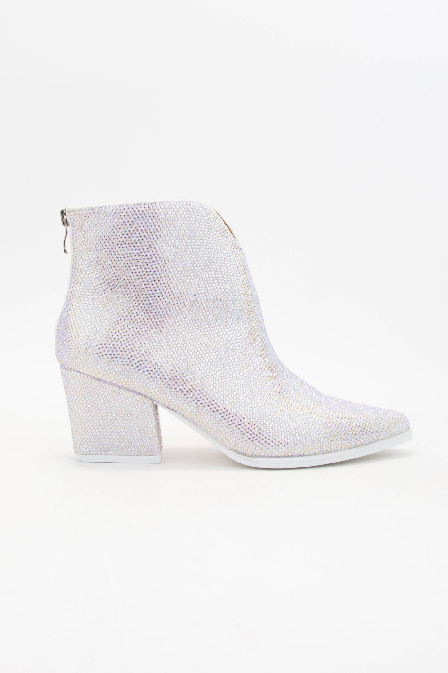 FRONT V-SHAPE CUTOUT BLOCK HEEL BOOTIE