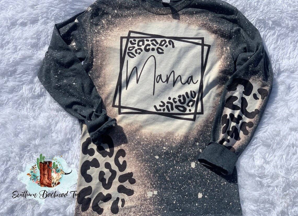 Leopard Mama Bleached Long Sleeve