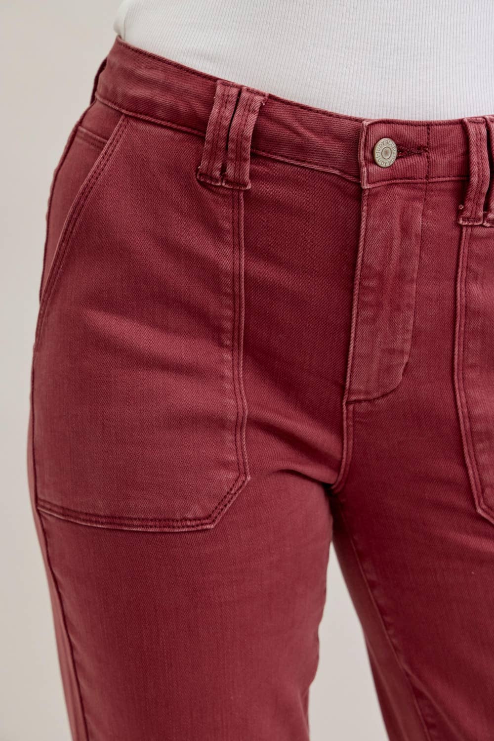 Aurora Weekender High Waisted Garment Dyed Cuffed
