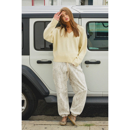 Tree Camouflage Print Jogger Pants
