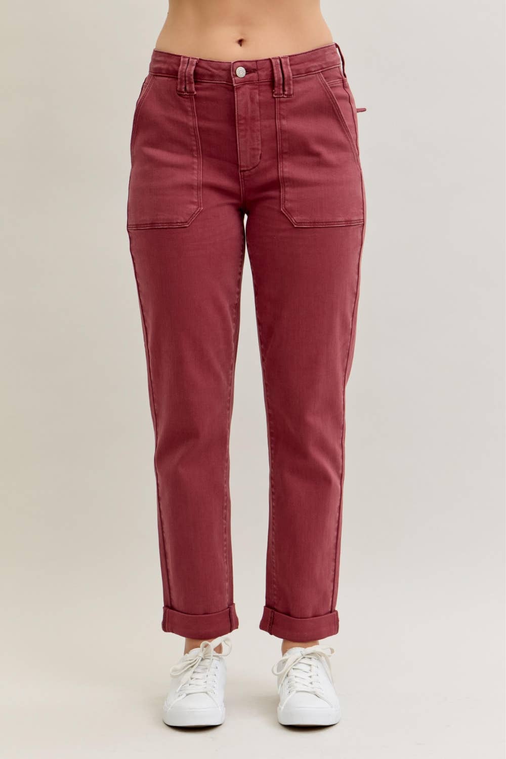 Aurora Weekender High Waisted Garment Dyed Cuffed