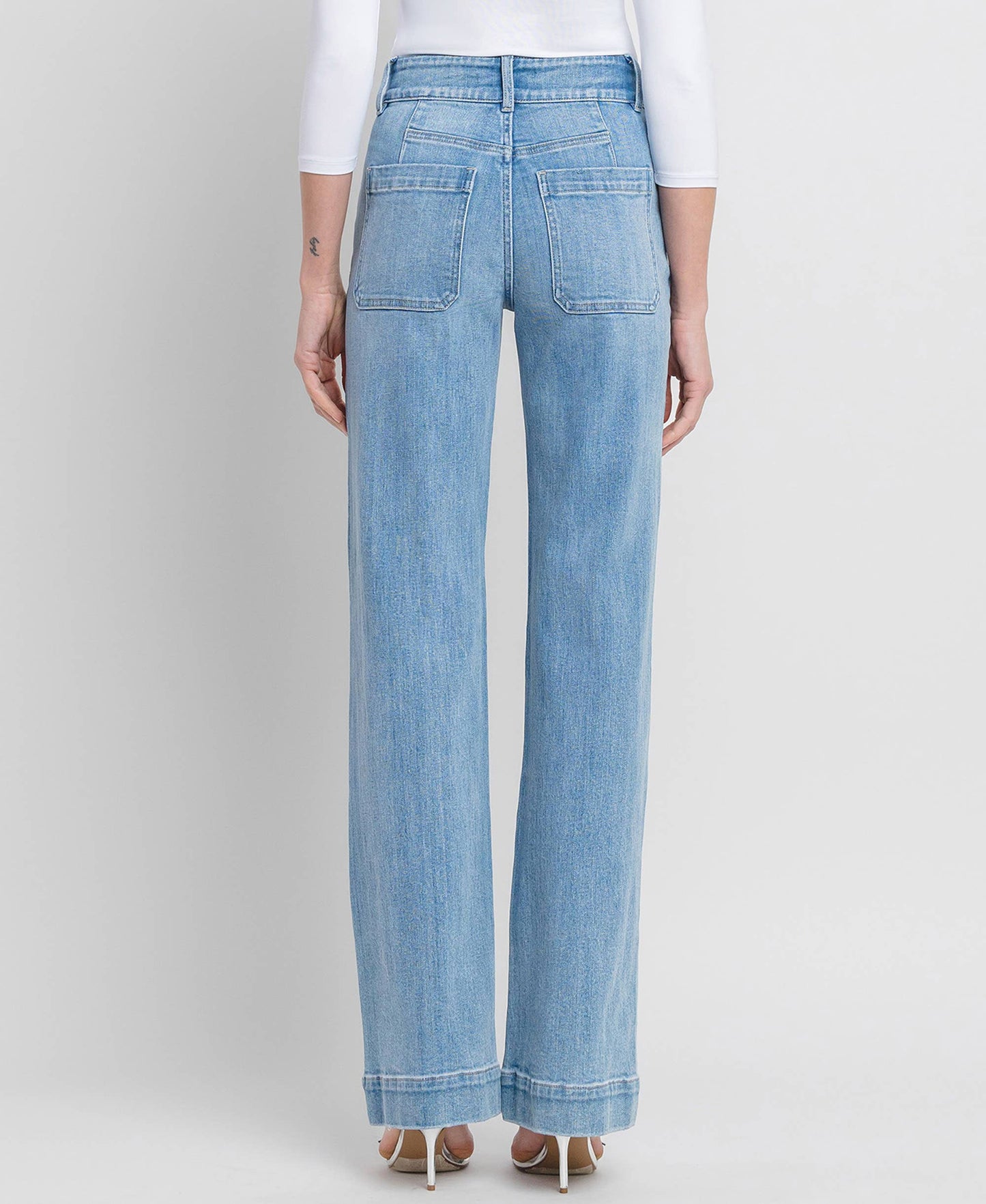 90'S VINTAGE SUPER HIGH RISE FLARE JEANS