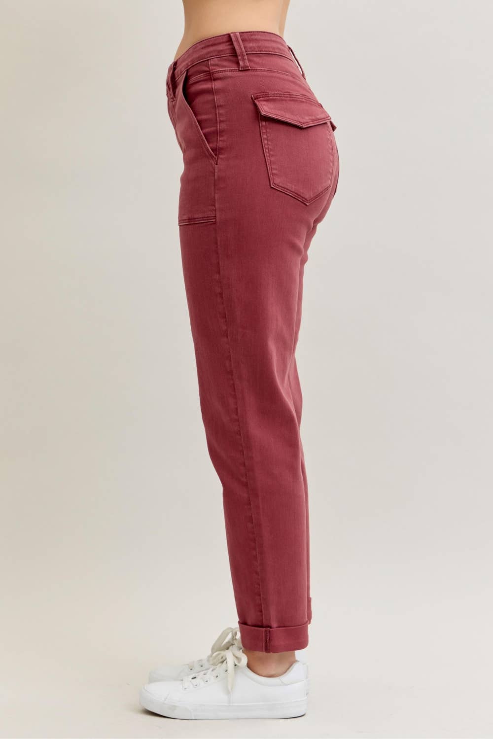 Aurora Weekender High Waisted Garment Dyed Cuffed