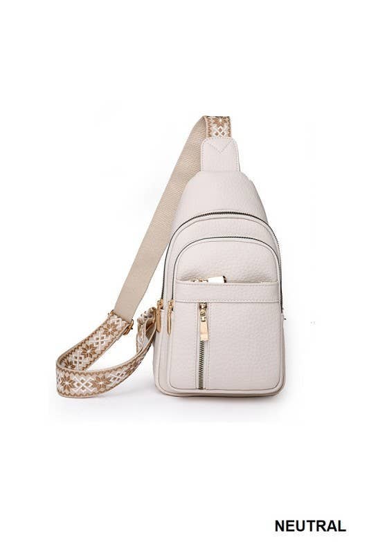 Vegan Leather Crossbody Sling Chest Pack Bag