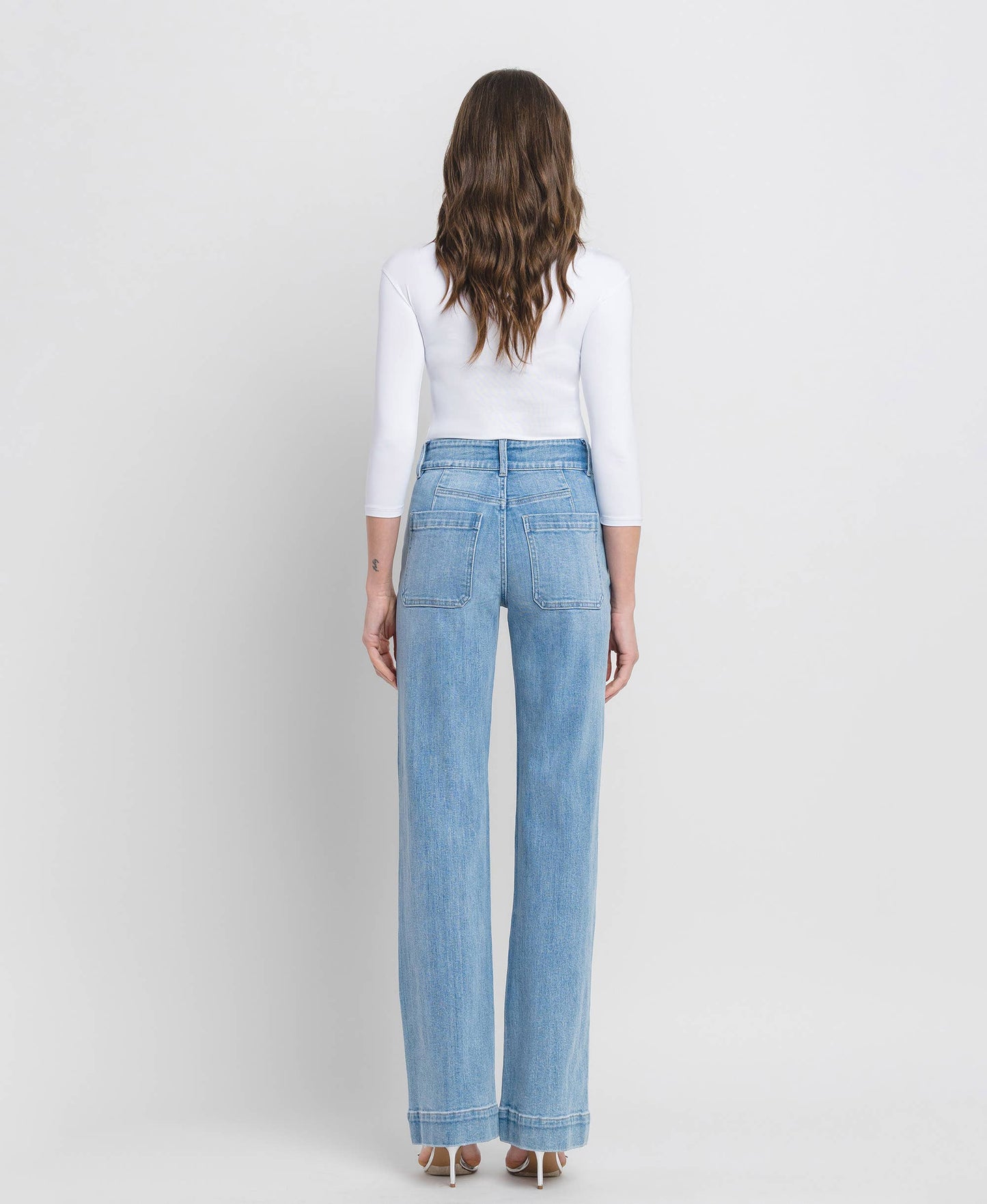 90'S VINTAGE SUPER HIGH RISE FLARE JEANS