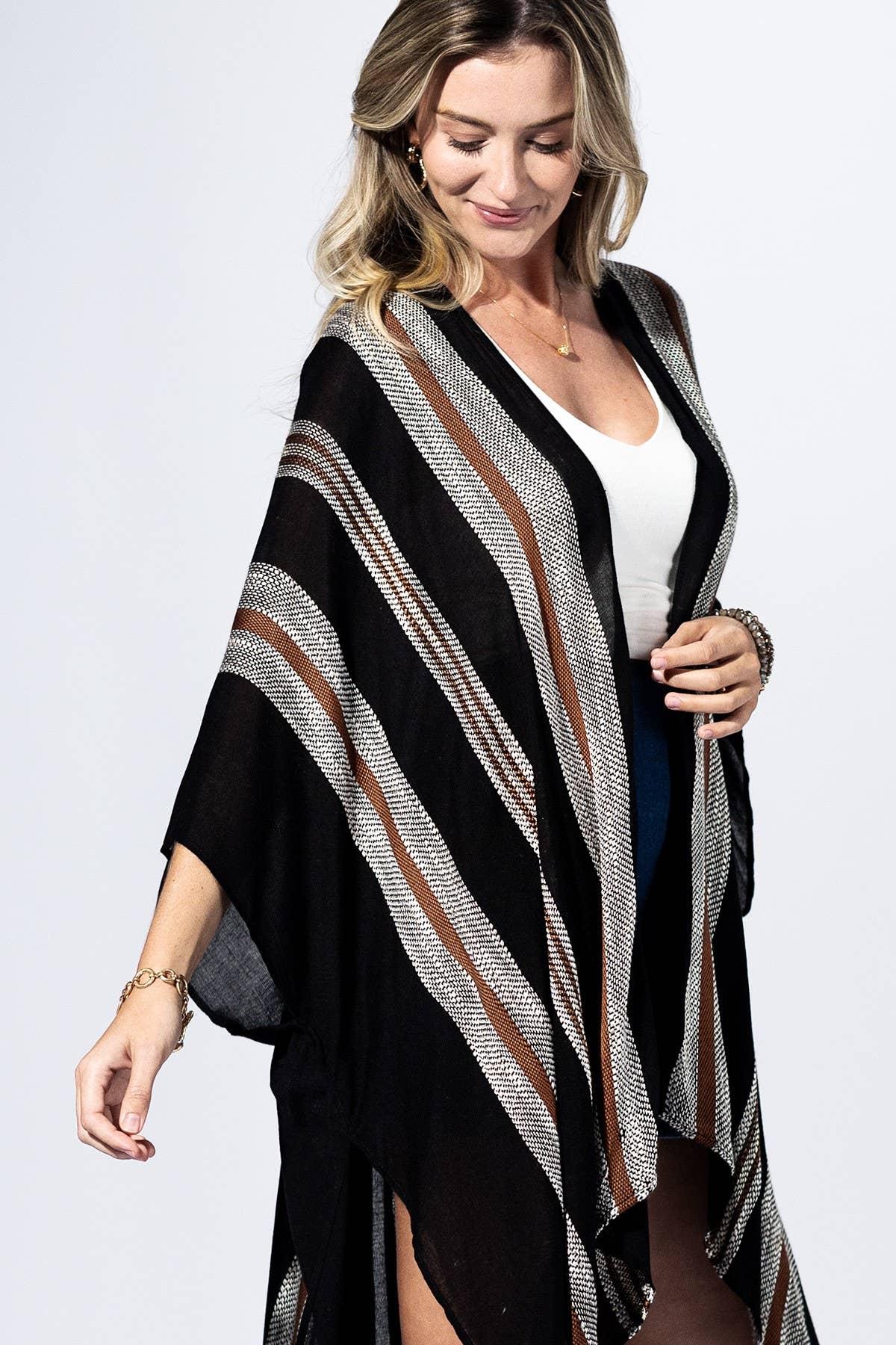 Graphite Stripe Kimono