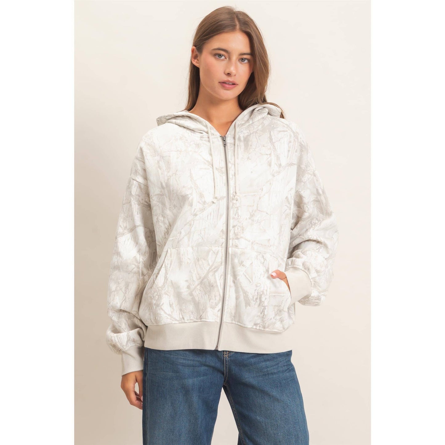 Tree Camouflage Zip-Up Hoodie
