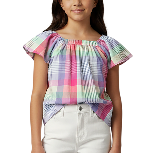Girls Flutter Short Sleeve Blouse