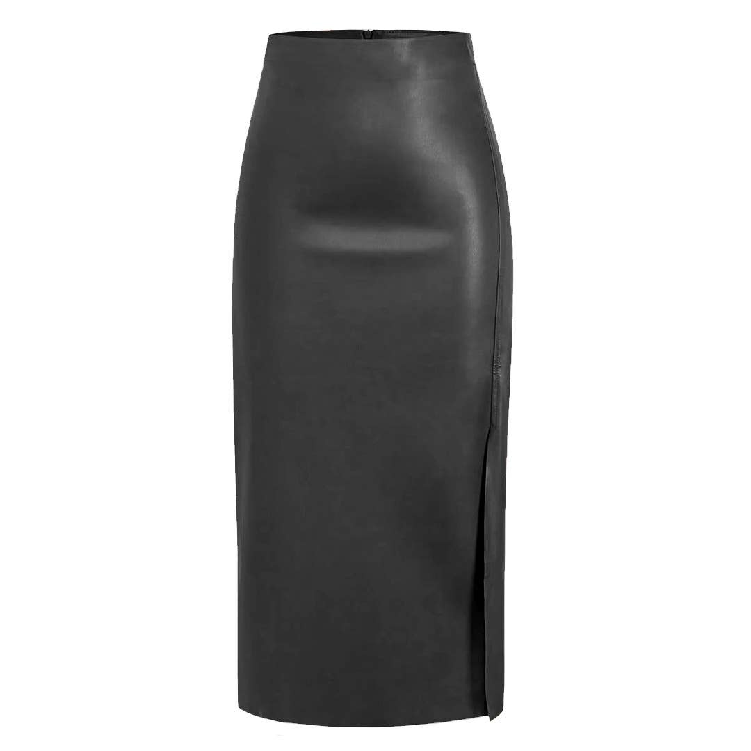 SPLIT LEATHER SKIRT
