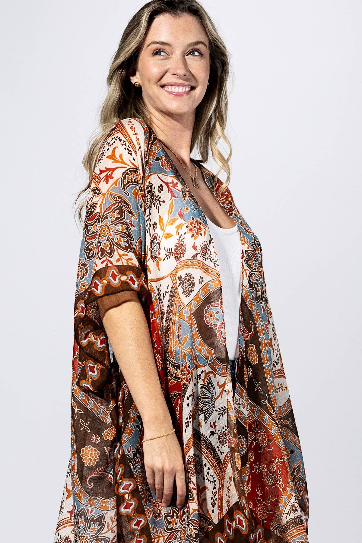 Multi Boho Paisley Patchwork Kimono