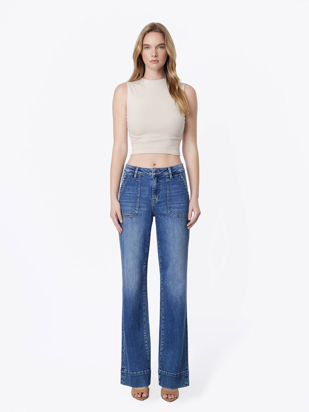 Truculent - High Rise Patch Pocket Vintage Flare Jeans