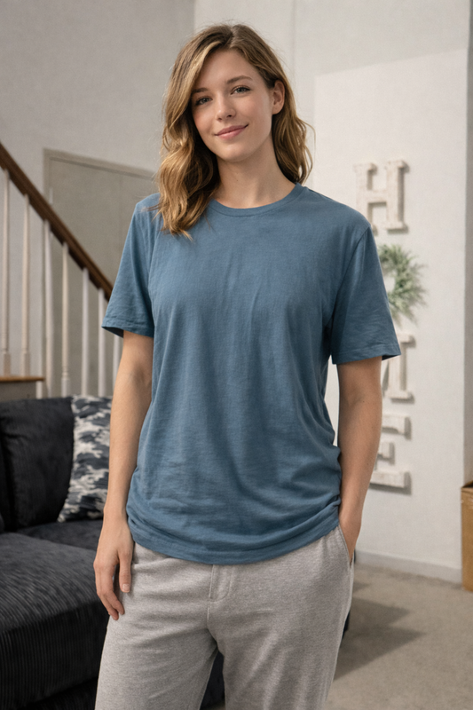 Plain Blue/Gray Shirt