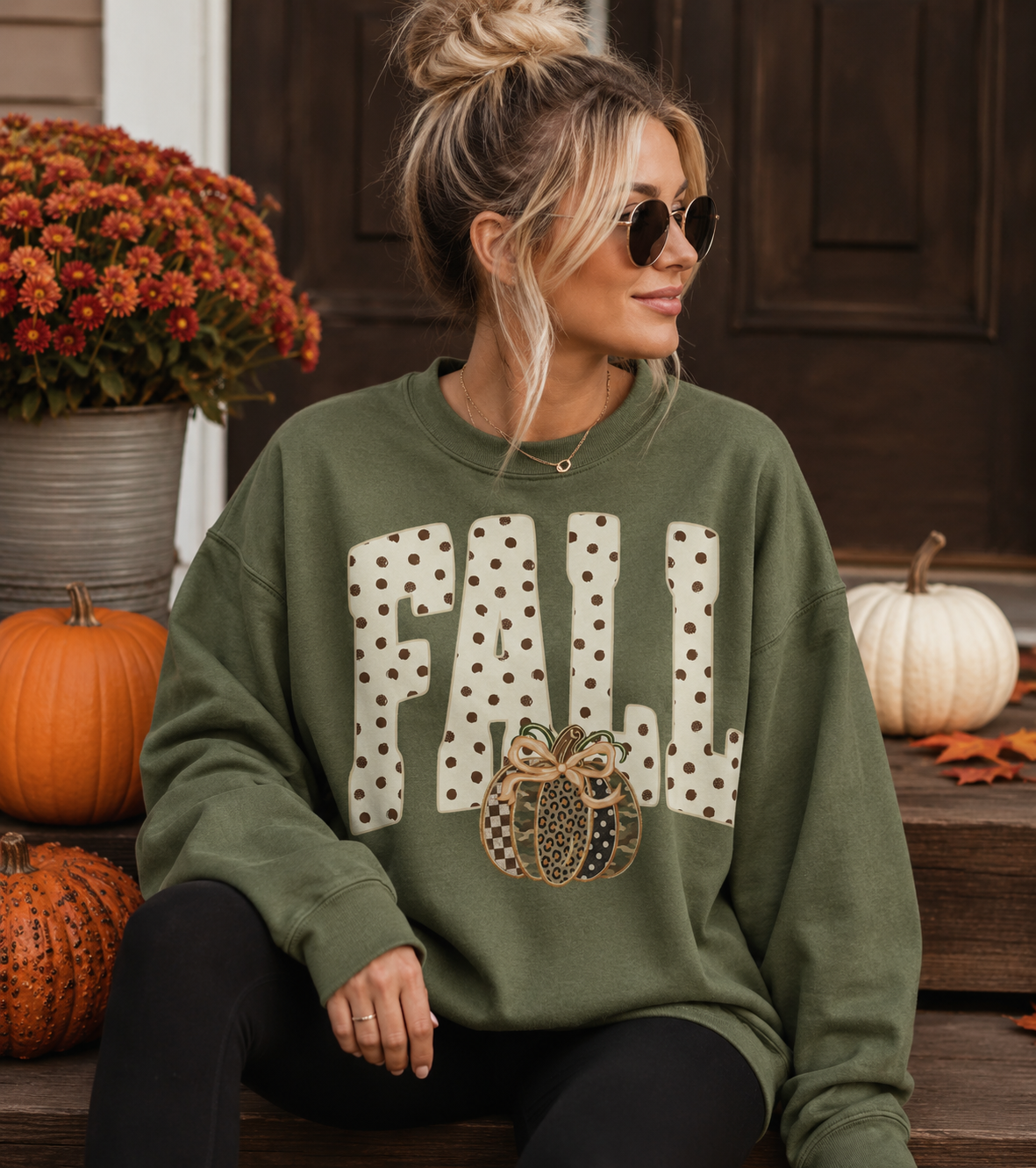 Fall Polka Dots Graphic Sweatshirt/Tee