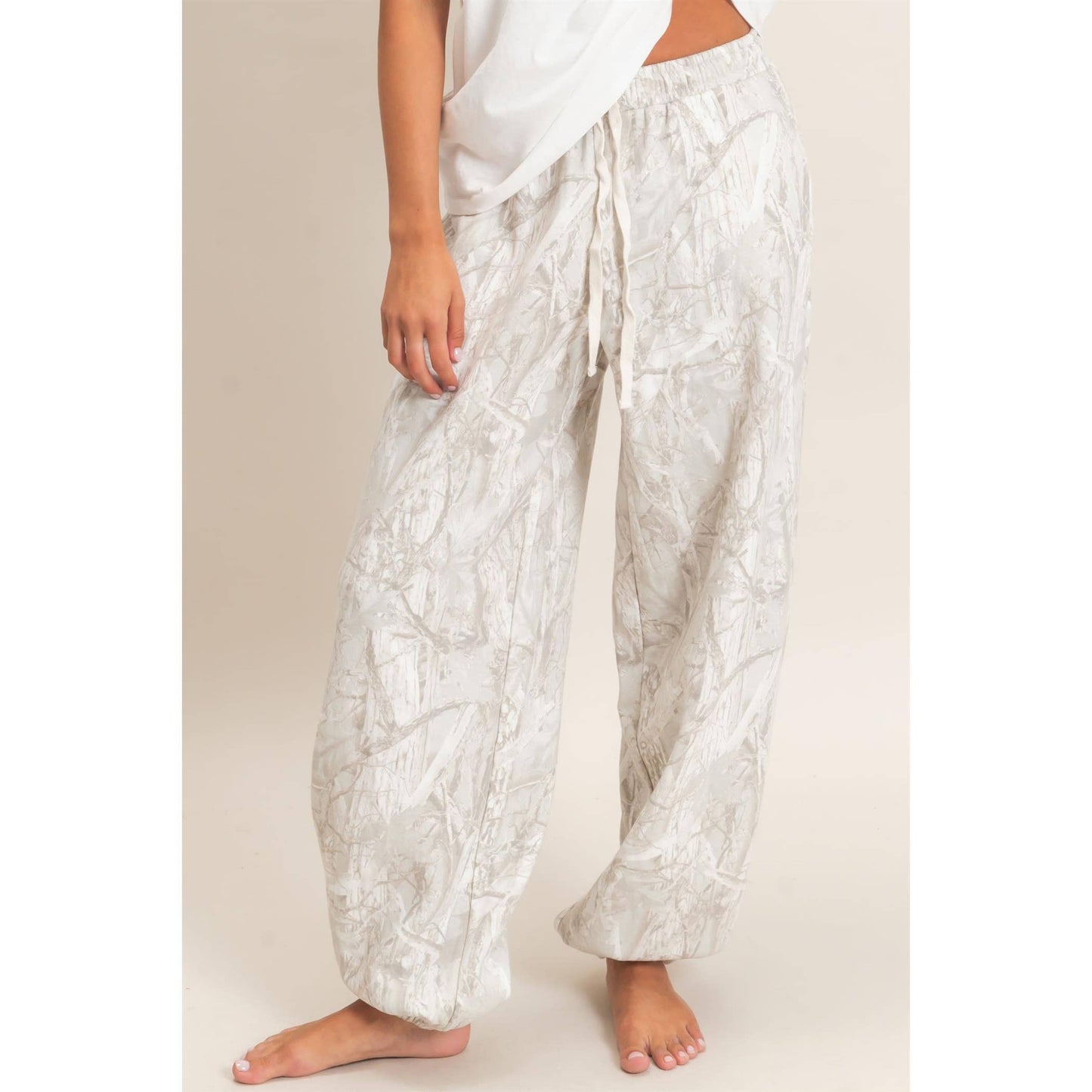 Tree Camouflage Print Jogger Pants