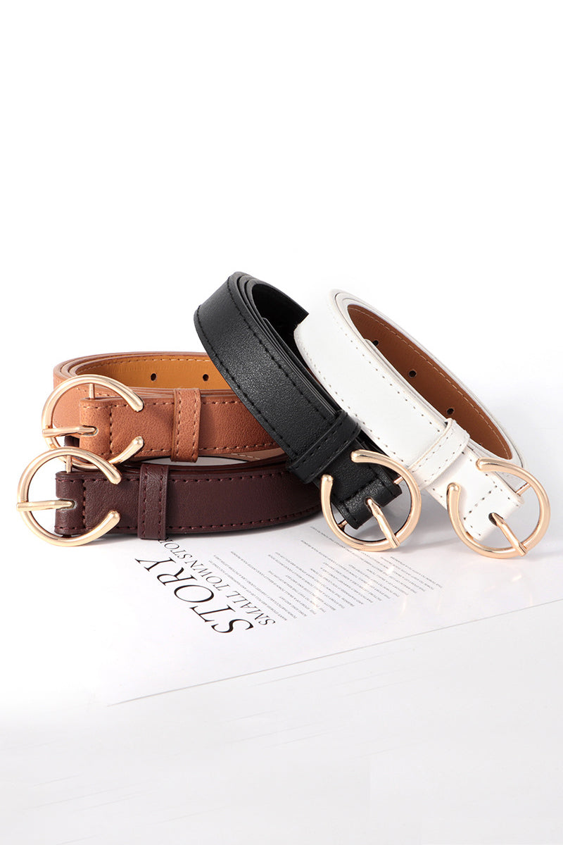 OPEN CIRCLE PIN BUCKLE FASHION BELT