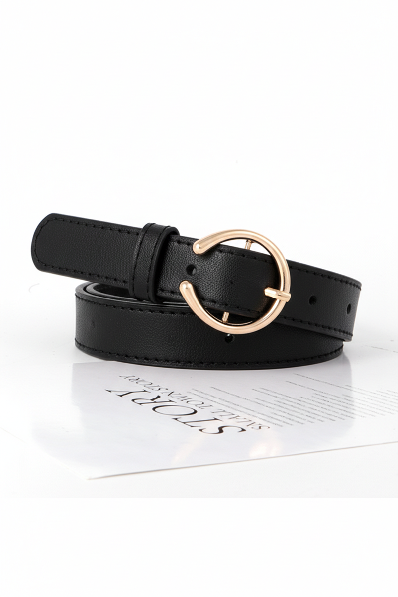 OPEN CIRCLE PIN BUCKLE FASHION BELT