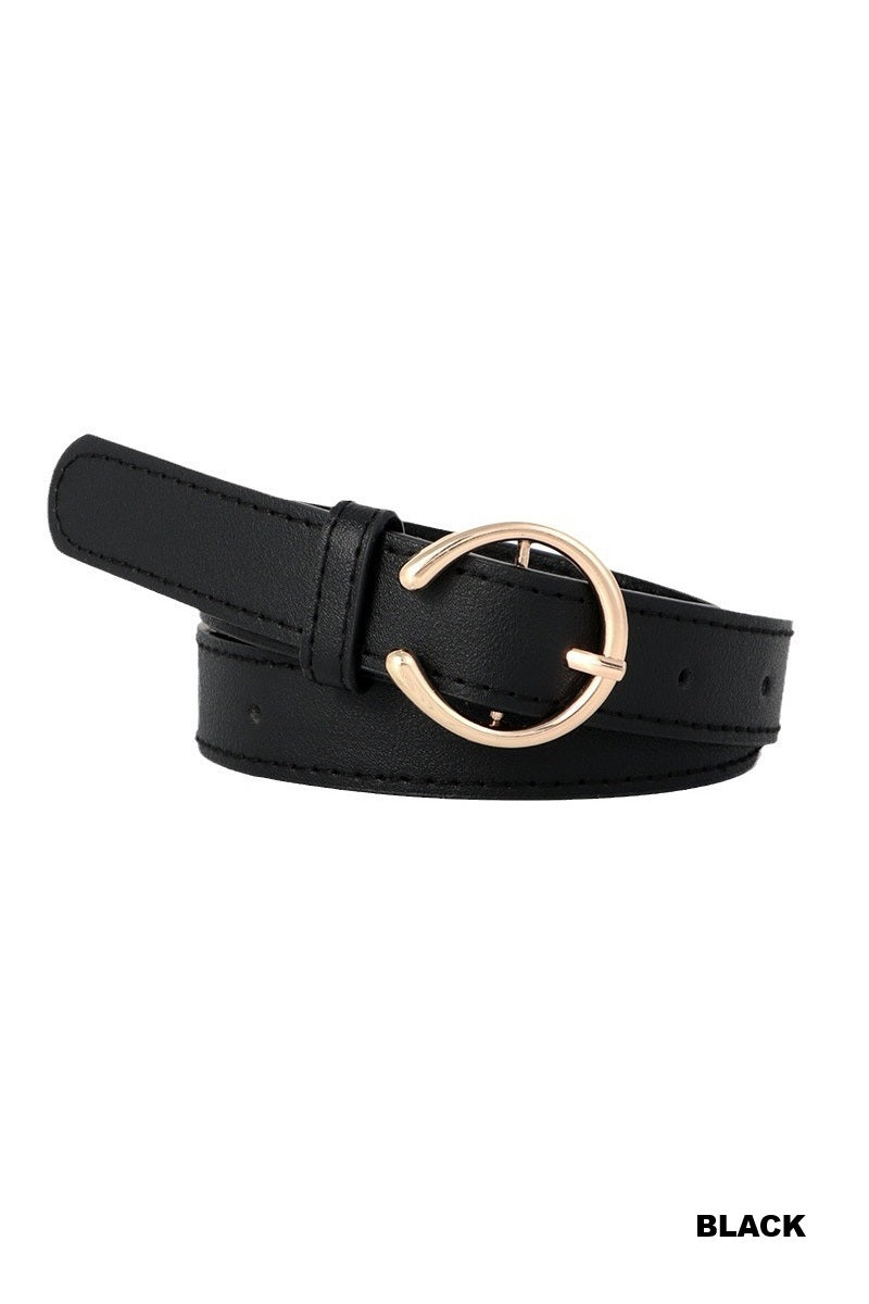 OPEN CIRCLE PIN BUCKLE FASHION BELT