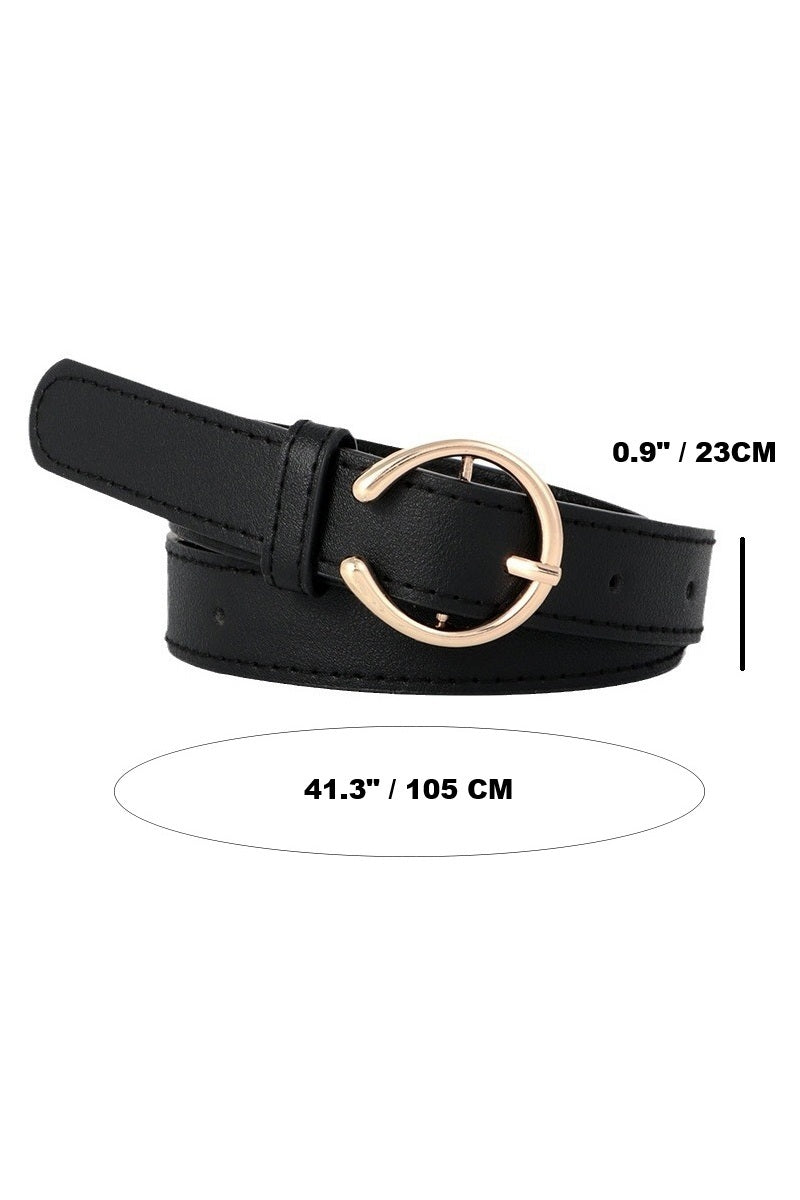 OPEN CIRCLE PIN BUCKLE FASHION BELT