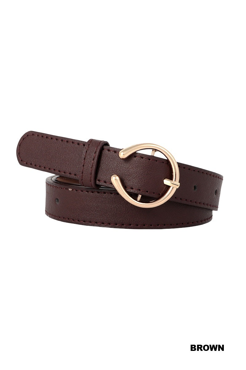 OPEN CIRCLE PIN BUCKLE FASHION BELT