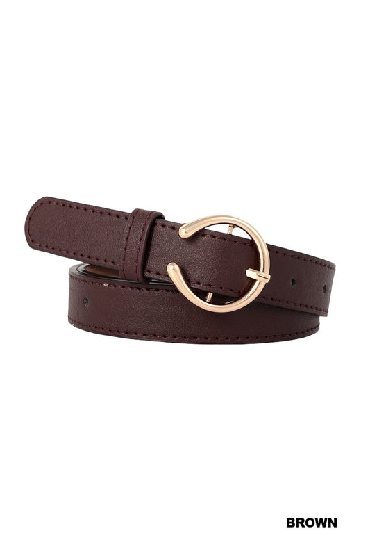 OPEN CIRCLE PIN BUCKLE FASHION BELT