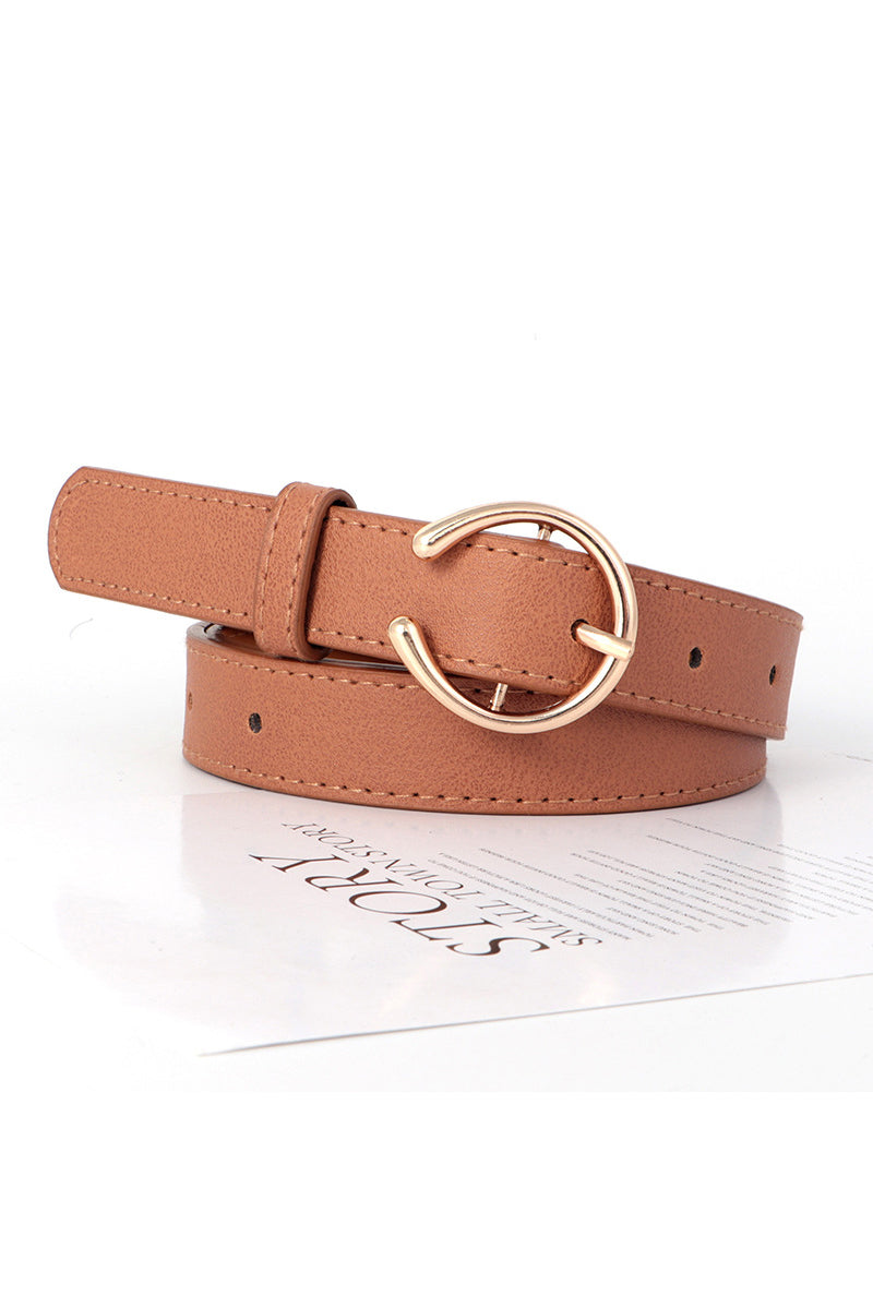 OPEN CIRCLE PIN BUCKLE FASHION BELT