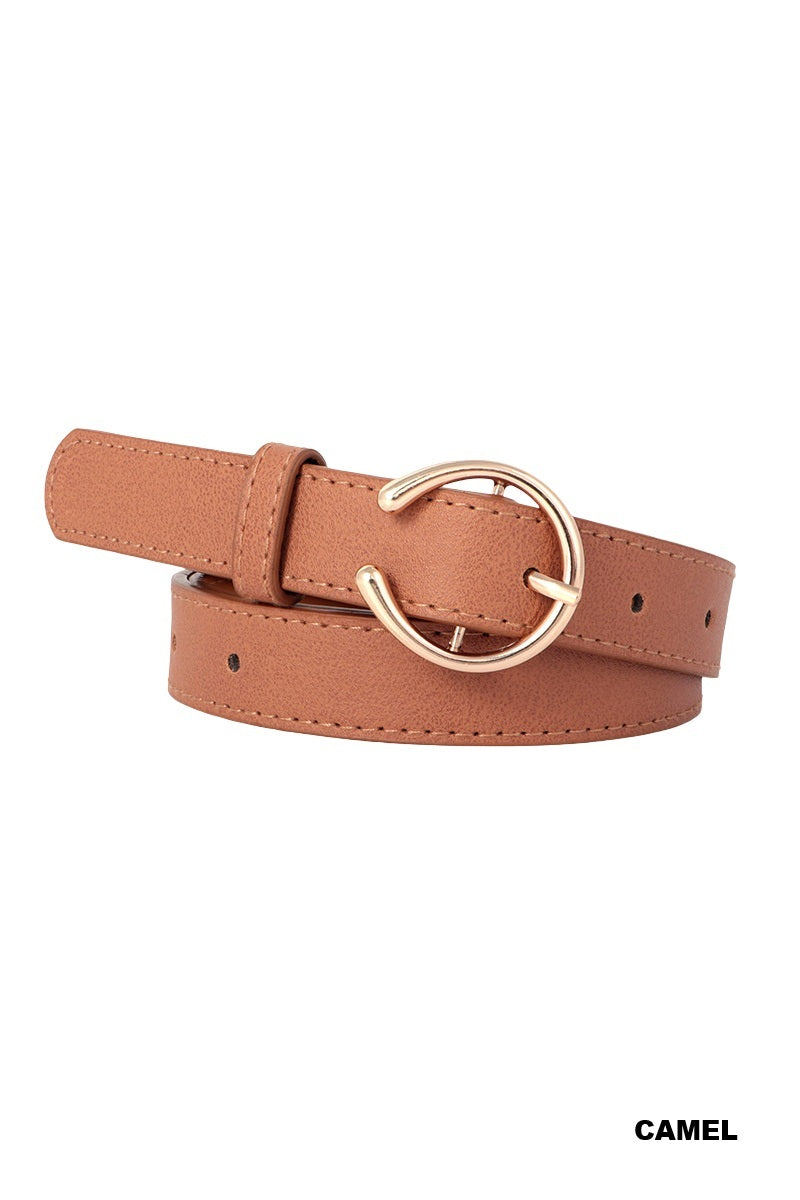 OPEN CIRCLE PIN BUCKLE FASHION BELT