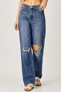 Risen High Rise Wide Leg 90’s Comfy Jeans