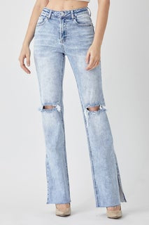 Risen High-Rise Long Inseam Straight Jeans