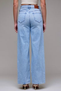Logan Light Wash Distressed 33’ inseam Dad Jean