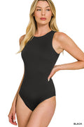 BOAT NECK SLEEVELESS PADDED BODYSUIT