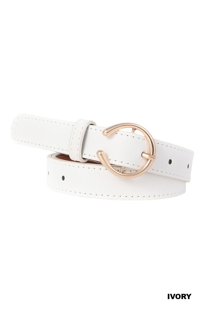 OPEN CIRCLE PIN BUCKLE FASHION BELT