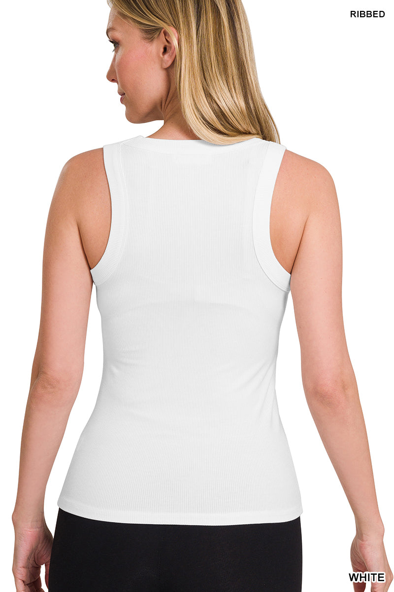 RIBBED SCOOP NECK TANK TOP