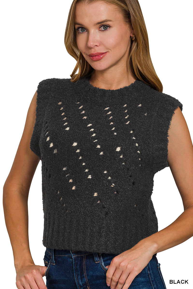 TEXTURED WOOL SWEATER VEST
