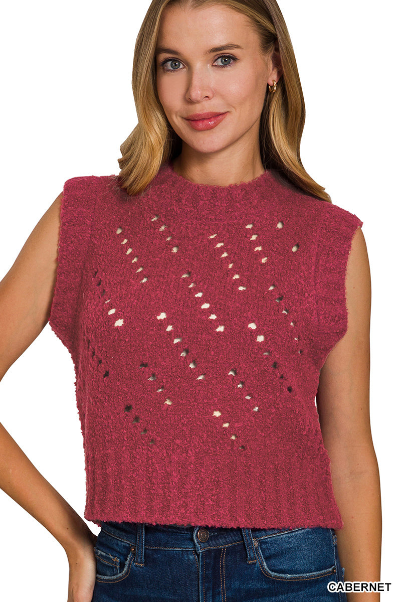TEXTURED WOOL SWEATER VEST
