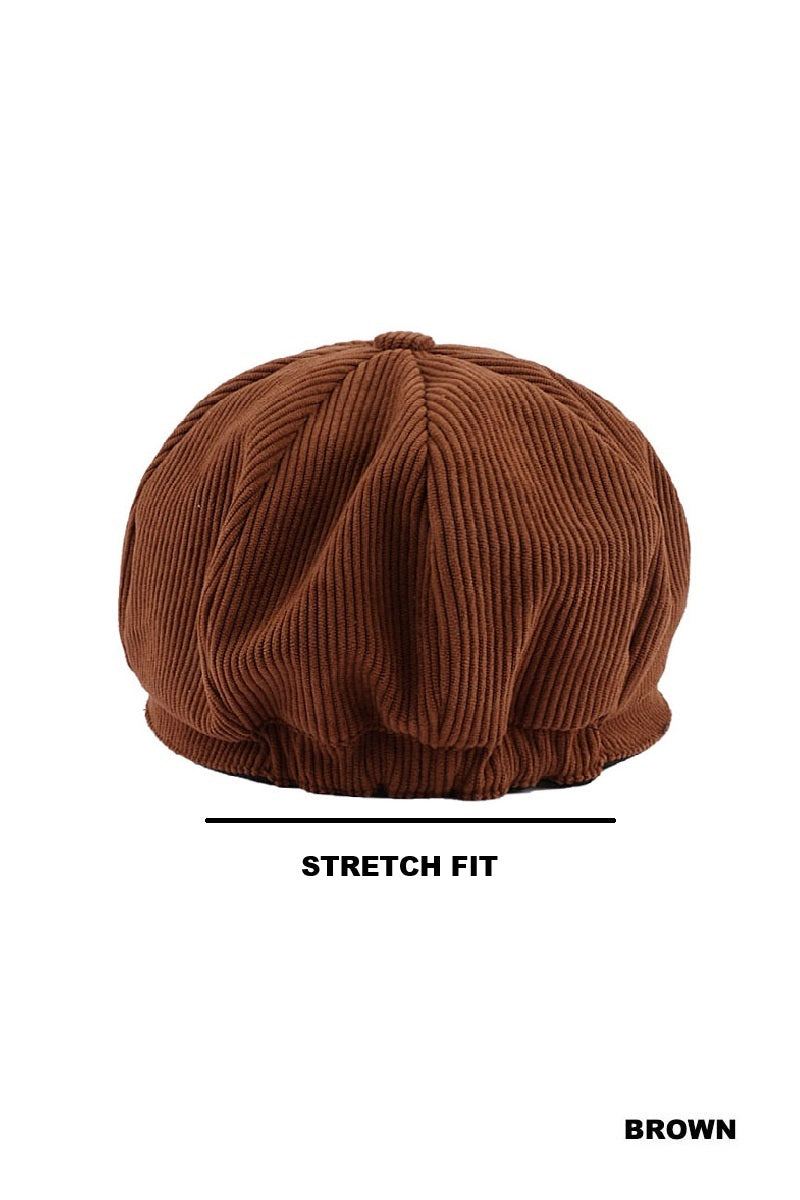 CORDUROY CABBIE HAT STRETCH FIT