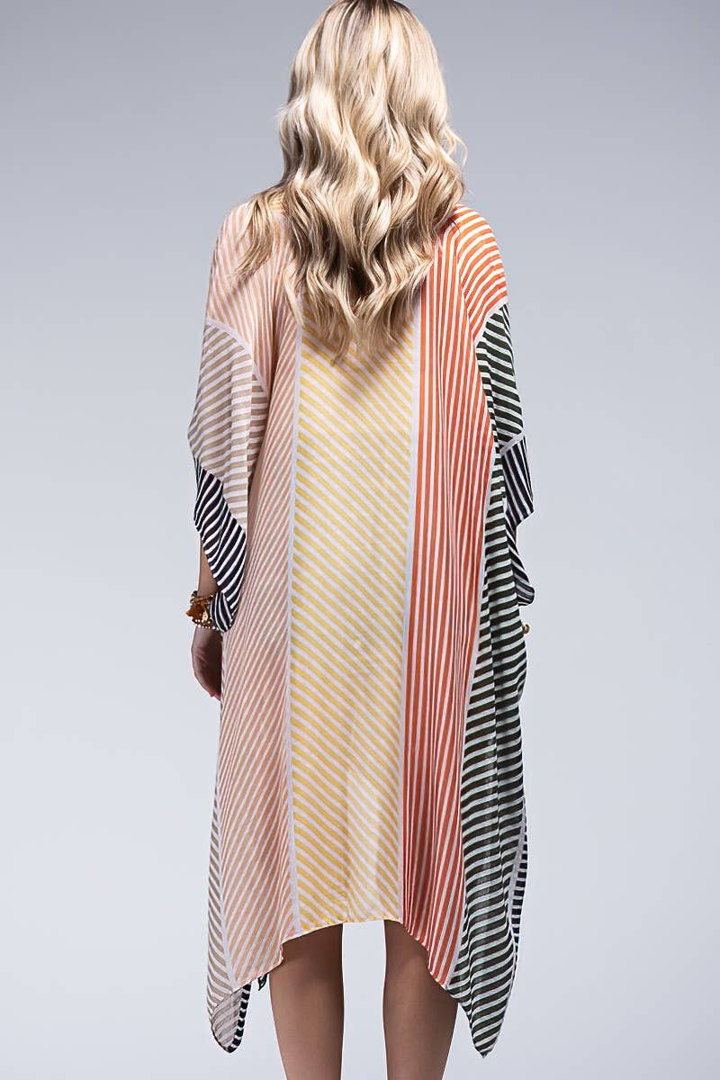 Sunset Stripe Viscose Kimono
