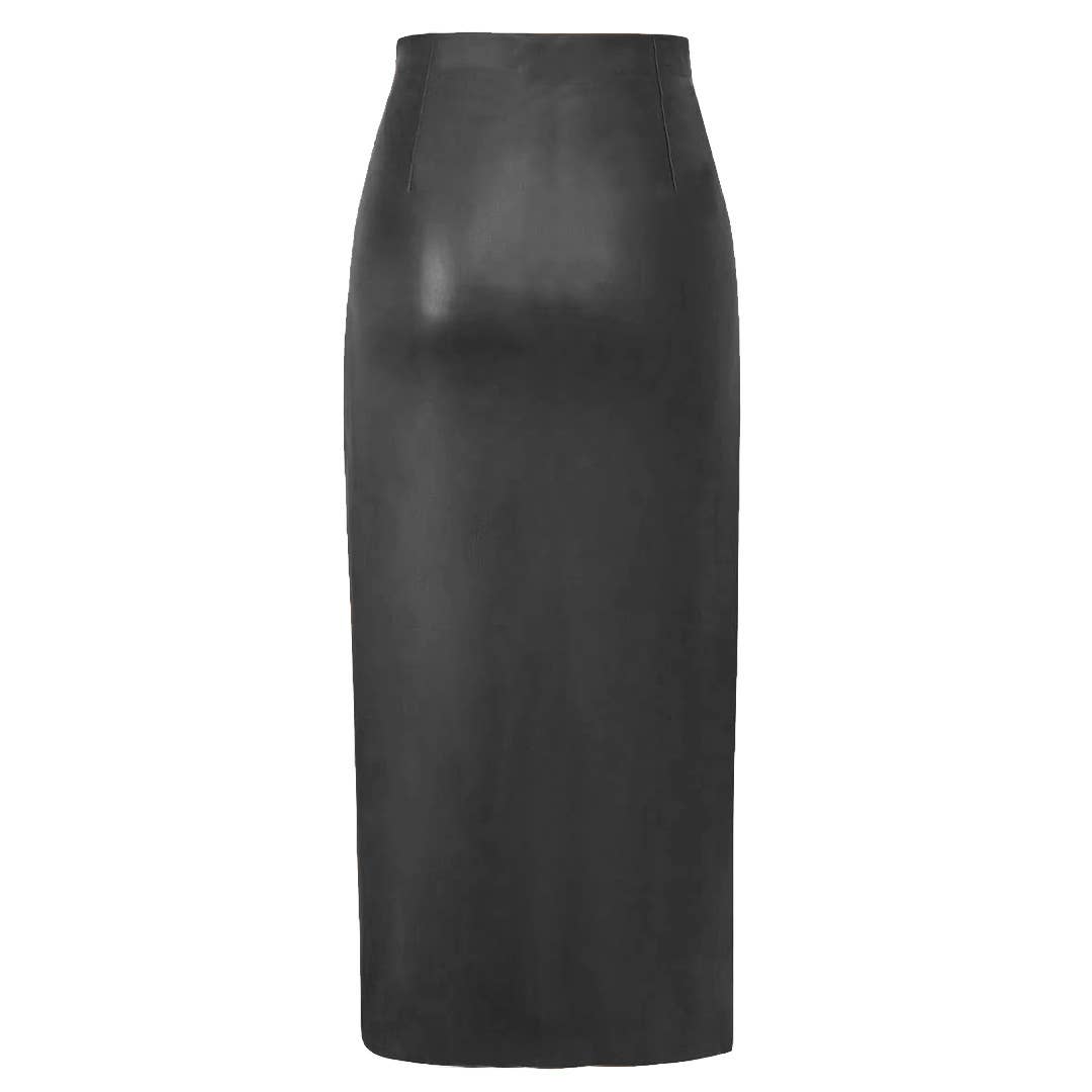 SPLIT LEATHER SKIRT