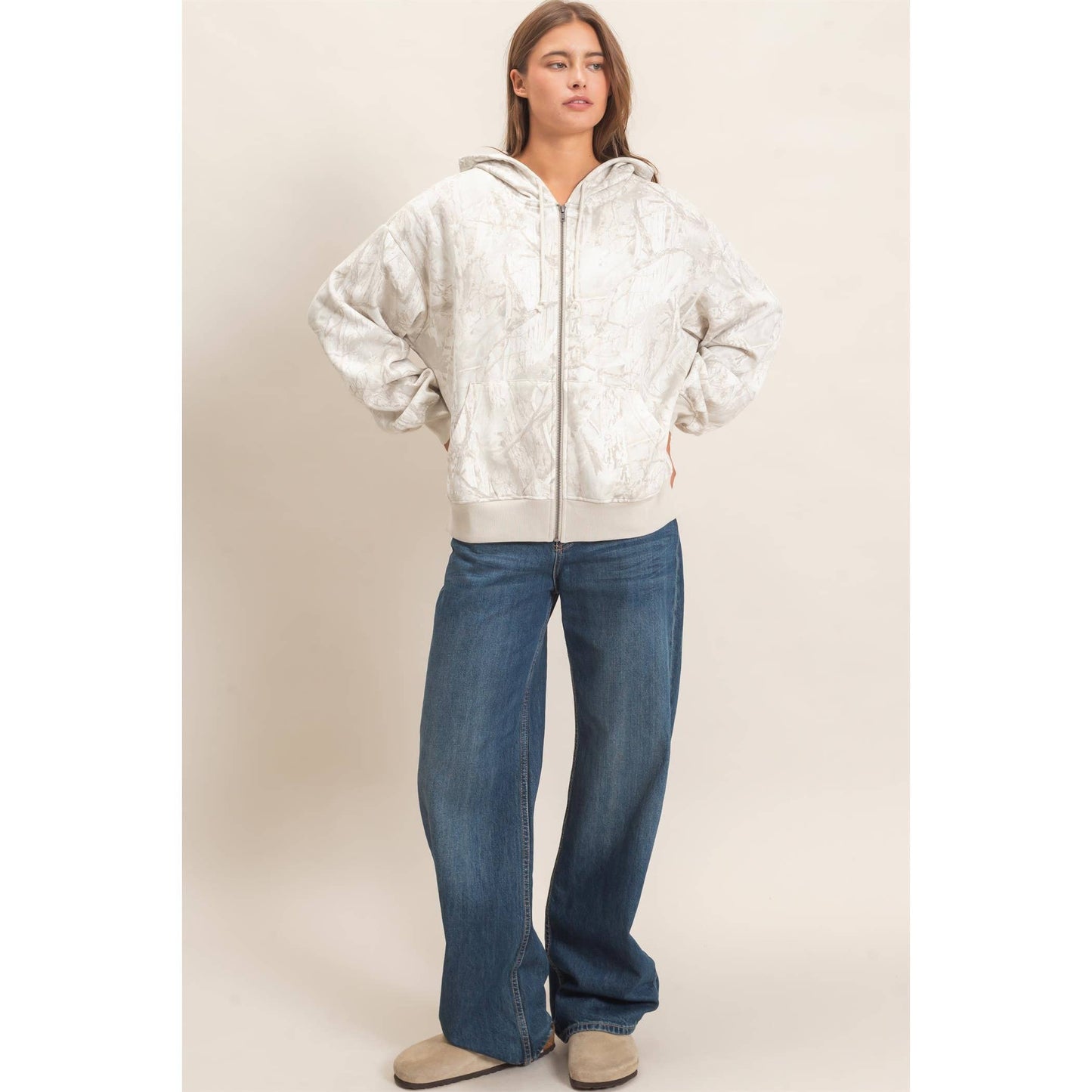 Tree Camouflage Zip-Up Hoodie