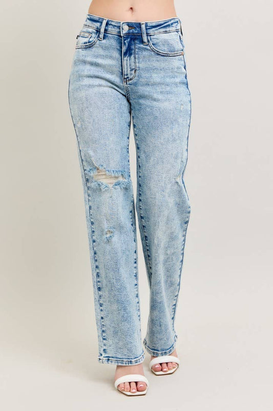 Judy Blue High Waisted Distressed 90's Straight