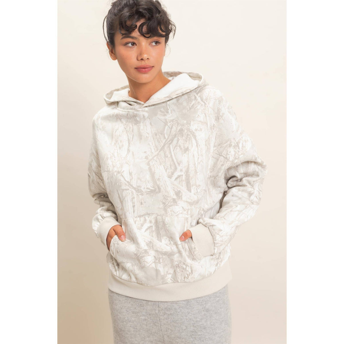 Tree Camouflage Hoodie With Kangaroo Pocket