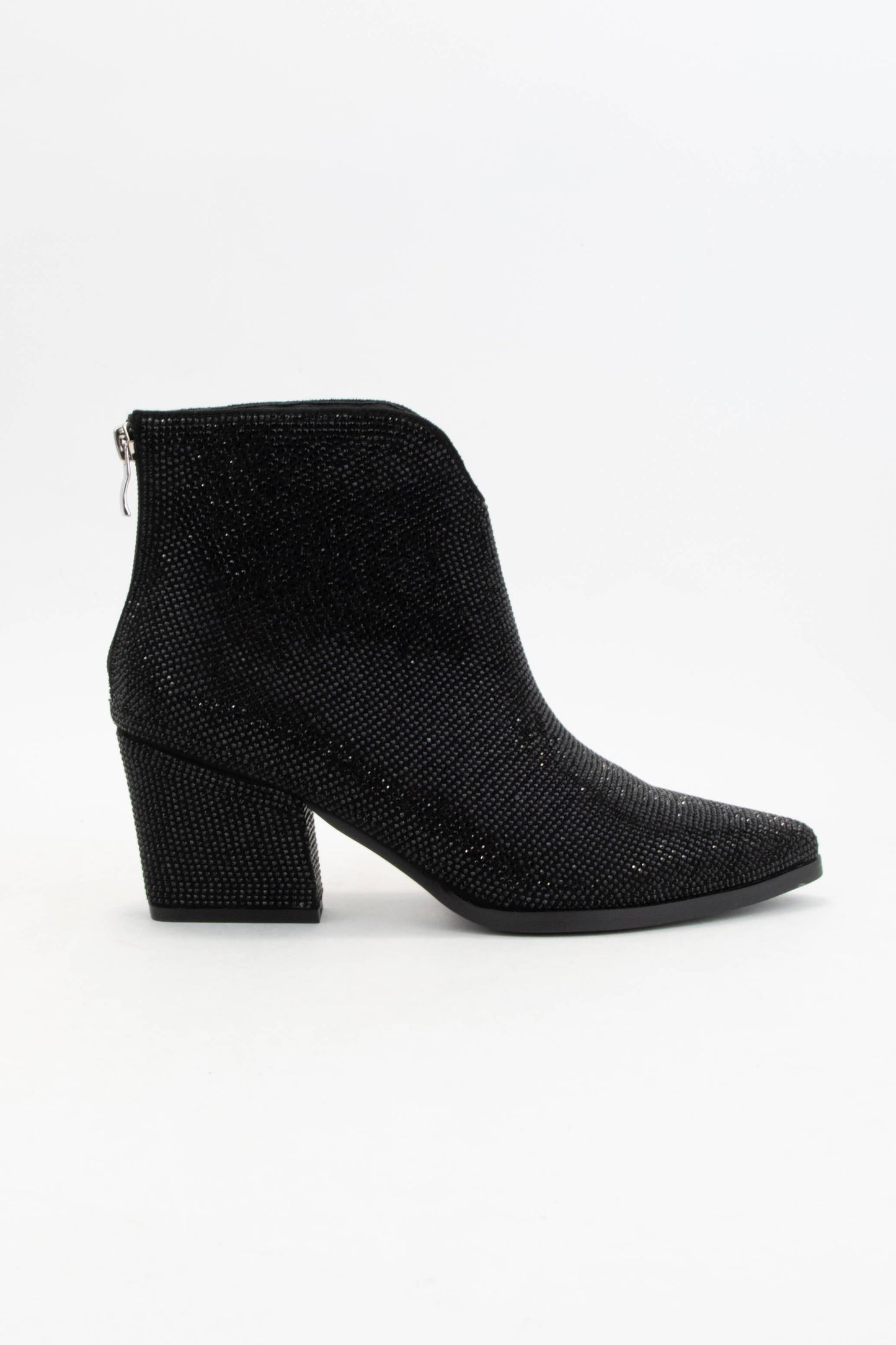 FRONT V-SHAPE CUTOUT BLOCK HEEL BOOTIE